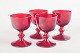 Reijmyre Glasbruk4 port wine glasses, 1950s.Set of four ruby-red port wine glasses with ...