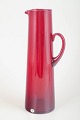 Monica Bratt for ReijmyrePitcher, 1950s.Tall cylindrical art-glass pitcher in deep ruby-red ...