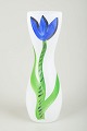Ulrica Hydman-Vallien for Kosta Boda.Art glass vase, 1980s.Hand-painted, organically shaped ...