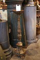 Antique, French 19th century floor candlestick in carved wood with original paint...