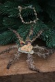 Antique tinsel 
Christmas tree 
ornament, 
cardboard angel 
with silver 
tinsel. Dia.: 
15cm.