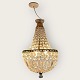 Chandelier with glass prisms, works fine and all prisms are there and in good condition.