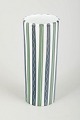 Upsala Ekeby Karlskrona“Alfa” vase, hand-painted ceramic, mid-20th century.Cylindrical ...