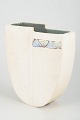 European studio potterUnique vase, 1980s.Sculptural stoneware vase with a raw matte white ...