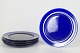 Scandinavian Art GlassSet Of 5 Charger Plates, 1980s.Set of five deep cobalt-blue charger ...