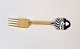 A.Michelsen Christmas fork in gold-plated sterling silver and enamel from 1986Stamp: ...
