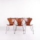Set of six 
Series 7 
chairs, model 
3107, designed 
by Arne 
Jacobsen and 
produced by 
Fritz Hansen. 
...