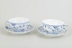 Royal CopenhagenSet of 2 tea cups and saucers, model 1/656.Tea cups in Blue Fluted Half ...
