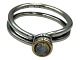 Sterling silver and 14 carat goldRing with stone - Size 58