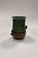 Bjørn Wiinblad Vase in glazed Stoneware. Motif with face, handle and embossed stencil patterns ...
