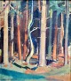 Hansen, Harald (1890 - 1967) Denmark: Forest picture.