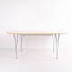 Super Ellipse dining table by Piet Hein & Bruno Mathsson for Fritz Hansen. Beech wood with 2 ...