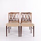 Set of four dining chairs by Ole Wanscher for A.J. Iversen. Rosewood and cream-colored leather. ...