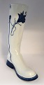 Royal Copenhagen. Large porcelain boot with blue Megamalet. Height 36 cm. The white gold 2003.