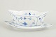 Royal Copenhagen Blue Fluted Plain sauce boat with fixed stand, 1967.Classic sauce boat in ...