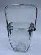 Glass ice bucket from the Swedish Strömbergshytten with sterling silver handles by E. Dragsted. ...