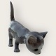 Bing & Grondahl, Gray cat with raised tail, # 2517, 1st grade, Dimensions approx. 12x13x6cm ...