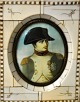 Miniature painting, Portrait of Napoleon Boneparte. 19th century. Signed: De Laroc. Oval. 8.5 x ...