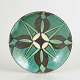Kähler bowl, 1930s.Hand-glazed faience bowl with geometric decoration in green and brown ...