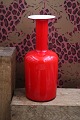 Old red glass vase from Holmegaard designed by Otto ...
