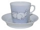 Royal Copenhagen, small Art Nouveau coffee cup with matching saucer. The cup is decorated with ...