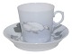Royal Copenhagen, small Art Nouveau coffee cup with matching saucer. The cup is decorated with a ...