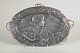 WMF, Germany, large Art Nouveau wall platter / dish.Large oval platter in silver-coloured  ...