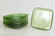 Set of 6 Swedish Glass Plates.Set comprising six handmade green glass plates with softly ...