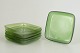 Set of 5 Swedish art Glass Plates.Set comprising five handmade green art glass plates with ...