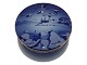 Royal Copenhagen small lidded box with Kronborg Castle.Factory first.Diameter 8.0 ...