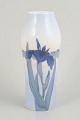 Royal Copenhagen, vase.Tall, subtly faceted porcelain vase with a hand-painted underglaze ...