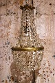 Old, mini prism chandelier in bronze with clear cut ...