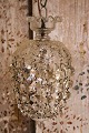 Old "bag prism" ceiling lamp, glass shade with chains of ...