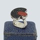 Agnete Dinesen; sterling silver ring set with two stones.Ring size 51-52. Stamped "925S Au ...