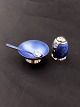 Salt pepper set sterling silver with enamel