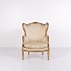 Antique bergère armchair from the 1860s in Louis XVI style. Gilded wood and light ...