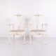 Antique armchairs from the 1920s in neo rococo style. Set of 2 white painted armchairs with ...