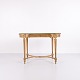 Antique desk from the 1850s in Gustavian/Louis XVI style, gilded wood, glass top and ...