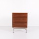 Skovby chest of drawers in walnut with 3 drawers and metal legs. Modern Danish furniture from ...