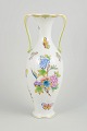 Herend, large vase.Large baluster-form porcelain vase with hand-painted decoration in the ...