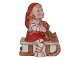 Small Royal Copenhagen Pixie Christmas figurine - Girl with teddybear on sleigh.Decoration ...