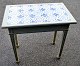 Tile table, 19th/20th century. Denmark. Newer painted tile table in Louis XVI style with drawer. ...