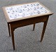 Original Danish tile table, Louis XVI, late 18th century. Oak with dentils and callouts on legs. ...