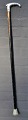 Wooden walking stick with silver handle, 19th century.