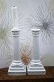 A pair of antique column candlesticks from Royal Copenhagen in white porcelain from the years 1850-70...