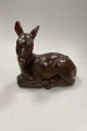 Royal Copenhagen Stoneware Figurine of lying young deer  No 20506. Designed by Knud Kyhn. ...