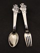 H C Andersen children's cutlery "The Shepherdess and the Chimney Sweep" 830 silver, nice as new, ...