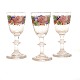 Set of three enamel decorated glasses circa 1860-80. H: 9,6cm