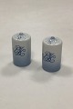 Bing and Grondahl Blue Tone Hotel with Logo Salt and Pepper ShakersLogo from Brandrupdam Kro ...