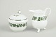 Meissen, sugar bowl and creamer from the green vine leaf ...